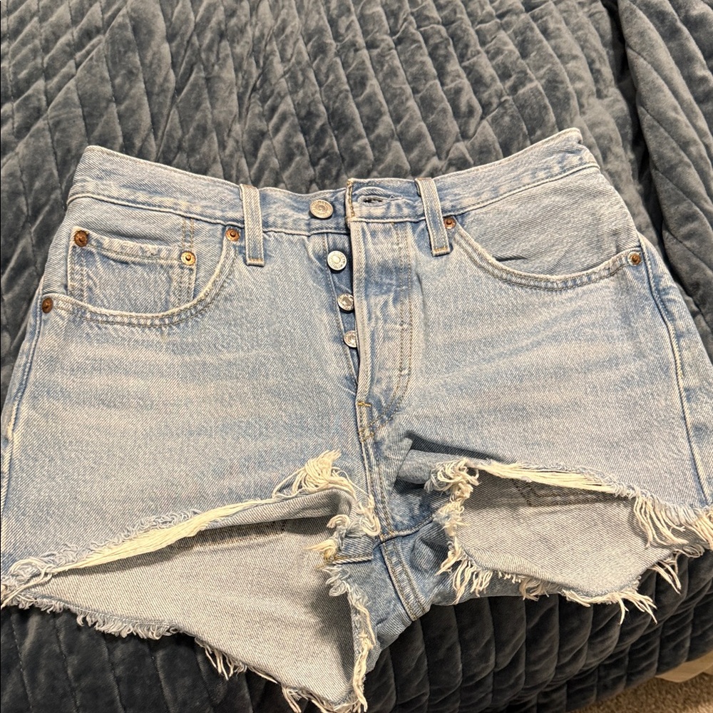 Levi's Light Blue Denim Cutoff Shorts